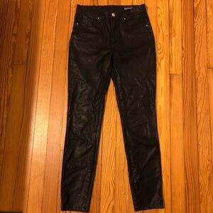 Blank NYC Black Faux Leather High-Rise Flare Pants Size 27